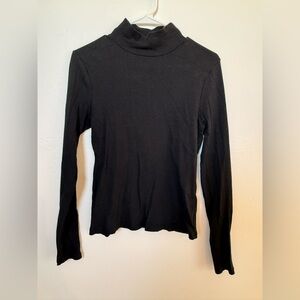 Anthropologie Maeve Black Long Sleeve Ribbed Turtleneck Top